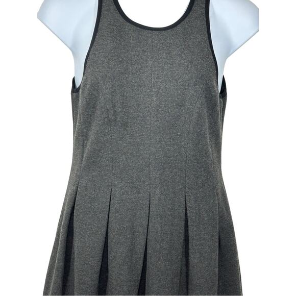 Shades of Grey Anthropologie Pleated Fit & Flare Dress Gray Black Trim 8 NWT - Picture 4 of 13